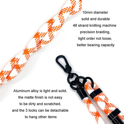 10mm Thick Rope Mobile Phone Anti-Lost Adjustable Lanyard Spacer(Persimmon Red Coffee) - Lanyards & Wrist Straps by buy2fix | Online Shopping UK | buy2fix