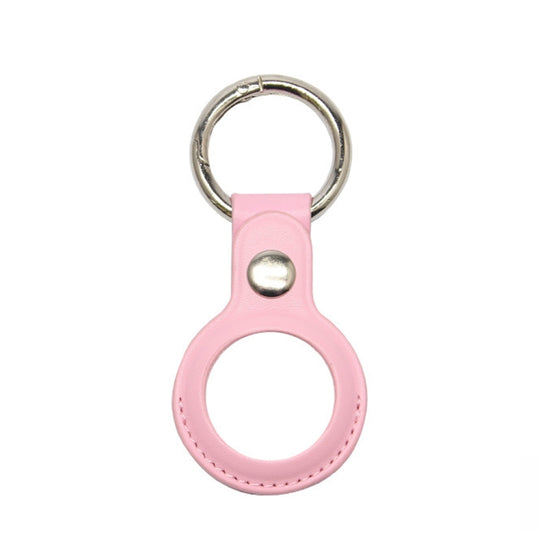 For AirTag 2nd Gen / AirTag 1st Gen Tracker Locator Faux Leather Case Protective Cover(Pink)