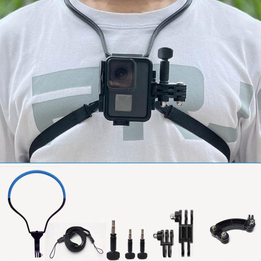 TUYU Camera Neck Holder Mobile Phone Chest Strap Mount  For Video Shooting//POV, Spec: Vertical Shooting (Blue) - Stand by buy2fix | Online Shopping UK | buy2fix