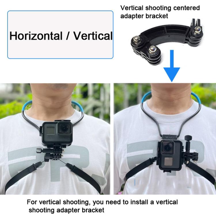 TUYU Camera Neck Holder Mobile Phone Chest Strap Mount For Video Shooting//POV, Spec: Vertical +Phone Clip (Blue) by buy2fix