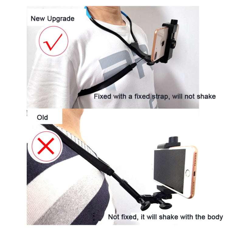 TUYU Camera Neck Holder Mobile Phone Chest Strap Mount For Video Shooting//POV, Spec: Vertical +Phone Clip (Blue) by buy2fix
