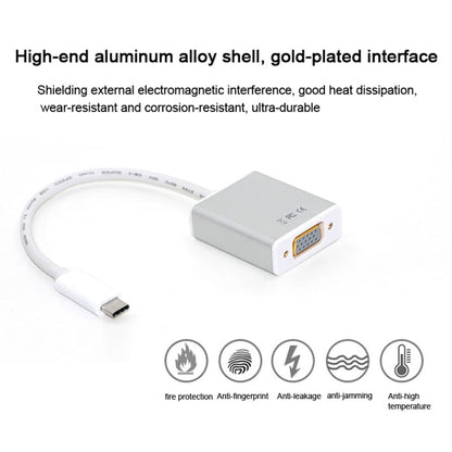 USB-C/Type-C To VGA HD Converter 1080P Laptop Connecting Display Mobile Phone Same Screen Line by buy2fix