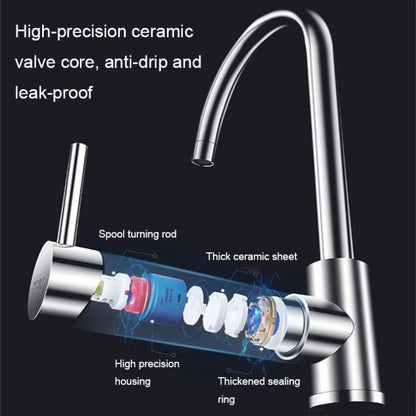 304 Stainless Steel Kitchen Rotatable Sink Faucet(60cm Pipe+Single Cold Curve) by buy2fix
