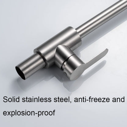 304 Stainless Steel Kitchen Rotatable Sink Faucet(60cm Pipe+Single Cold Curve) by buy2fix