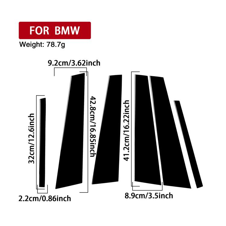 For BMW 3 Series G20 Universal B-pillar Decorative Sticker for Left and Right Drive(Black) - Car Interior Mouldings by buy2fix | Online Shopping UK | buy2fix