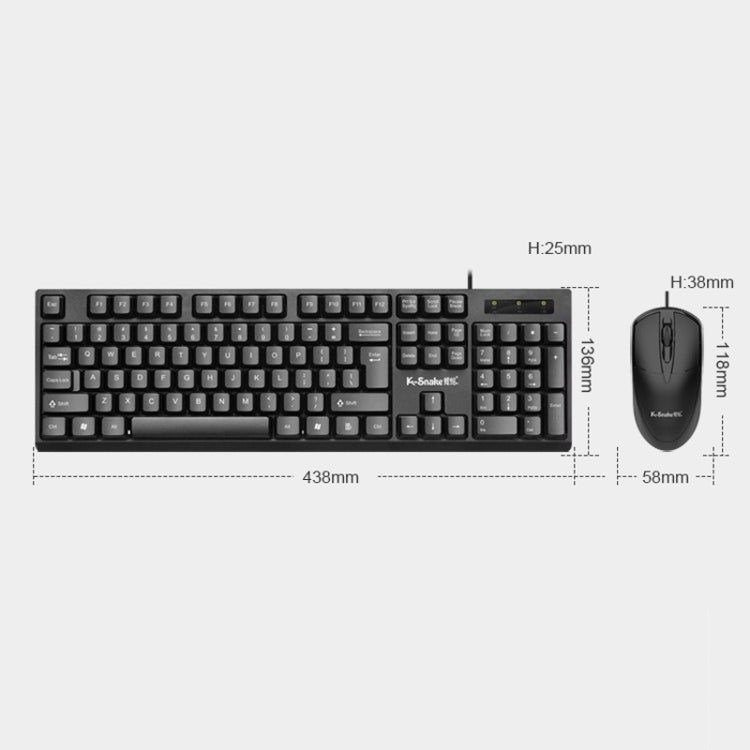 K-Snake K001 Wired Keyboard And Mouse Set Desktop Computer Keyboard, Style: Without Mouse - Wired Keyboard by K-Snake | Online Shopping UK | buy2fix