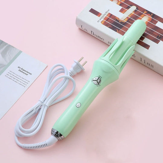 Extended Automatic Ceramic Curling Iron 32mm Shaped Big Wave Styling Tools,CN Plug(Green)