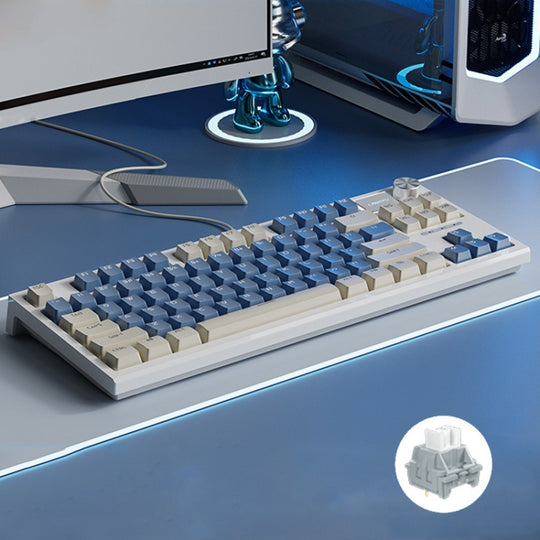 LANGTU LT84 Mechanical Luminous Keyboard, Style: Wired Single-mode Silver Gray Shaft (Daybreak)