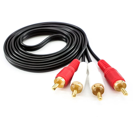 5m Double Lotus Audio Cable RCA Two-To-Two Power Amplifier Audio Cable by buy2fix