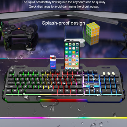 K-Snake Mechanical Feel Keyboard Mouse Kit USB Wired 104 Keycaps Computer Keyboard, Style: Single Keyboard (Black) by K-Snake