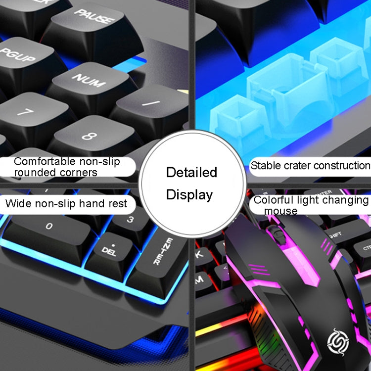 K-Snake Mechanical Feel Keyboard Mouse Kit USB Wired 104 Keycaps Computer Keyboard, Style: Single Keyboard (Black) by K-Snake