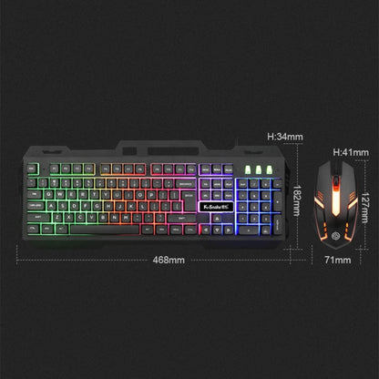 K-Snake Mechanical Feel Keyboard Mouse Kit USB Wired 104 Keycaps Computer Keyboard, Style: Single Keyboard (Black) by K-Snake
