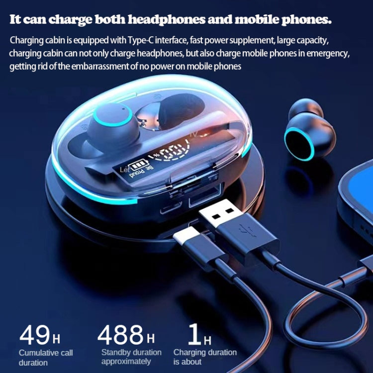 In-Ear Binaural Noise Reduction Wireless Bluetooth Earphones with Power Bank Function(Fluorescent Green) - Bluetooth Earphone by buy2fix | Online Shopping UK | buy2fix