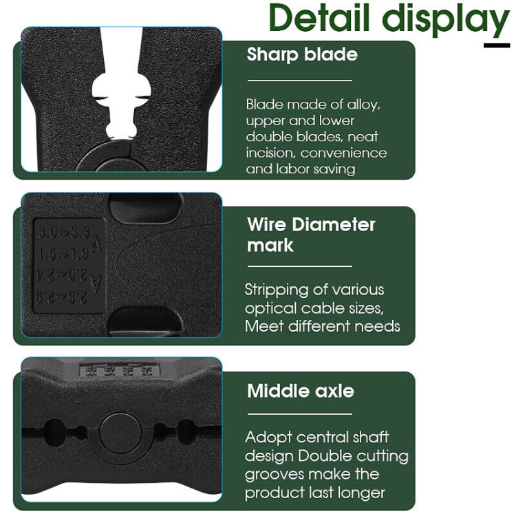 FTTH Fiber Optical Stripper Loose Tube Longitudinal Cable Stripper 1.5-3.3MM by buy2fix