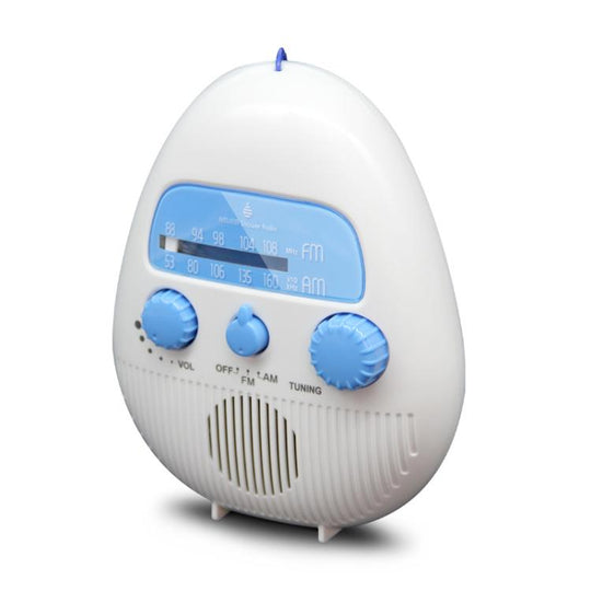 Portable Waterproof FM Radio With Hanging Rope For Bathroom(White)