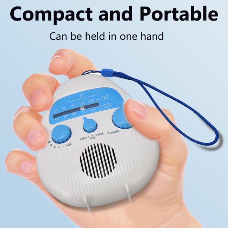 Portable Waterproof FM Radio With Hanging Rope For Bathroom(White) - Radio Player by buy2fix | Online Shopping UK | buy2fix