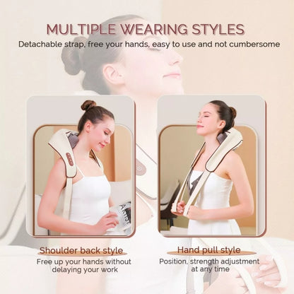 Electric Neck And Shoulder Massager Shiatsu Back Neck Massager With Heat(White) - Massage & Relaxation by buy2fix | Online Shopping UK | buy2fix