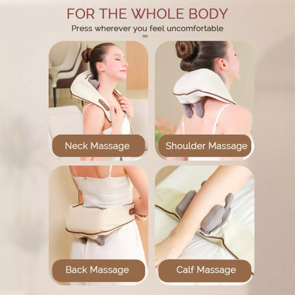 Electric Neck And Shoulder Massager Shiatsu Back Neck Massager With Heat(White) - Massage & Relaxation by buy2fix | Online Shopping UK | buy2fix