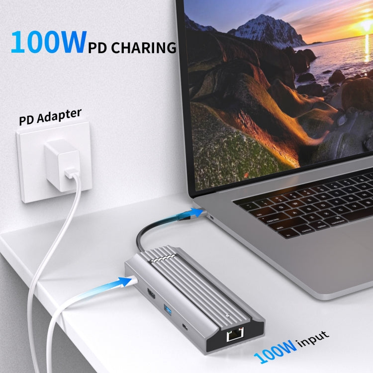 6-In-1 TYPE-C/USB-C To PD+HDMI (4K 30hz) +USB3.0 X 3+SSD Docking Station by buy2fix