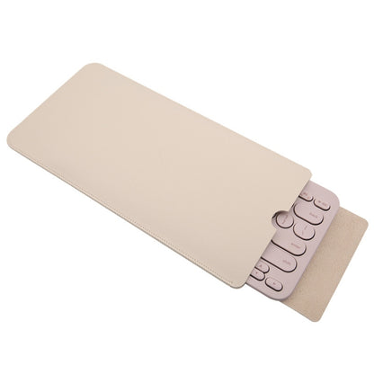 For Logitech K380 Leather Keyboard Thin and Lightweight Portable Liner Bag Waterproof Protective Cover(Light Apricot) by buy2fix