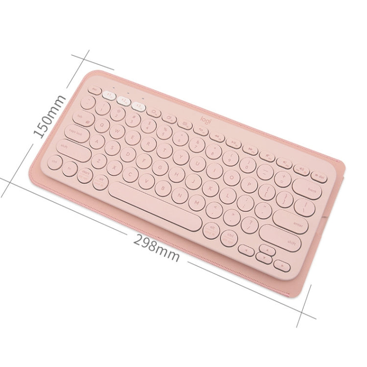 For Logitech K380 Leather Keyboard Thin and Lightweight Portable Liner Bag Waterproof Protective Cover(Light Apricot) by buy2fix
