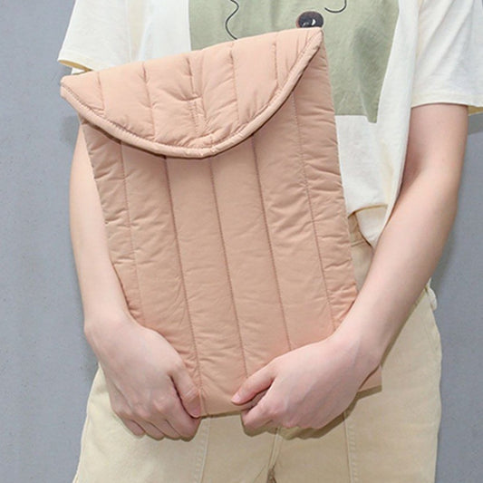 12.9-13.3 inch Flat Cotton Embroidery Inner Bag Lightweight Space Cotton Protective Case(Orange Pink) by buy2fix