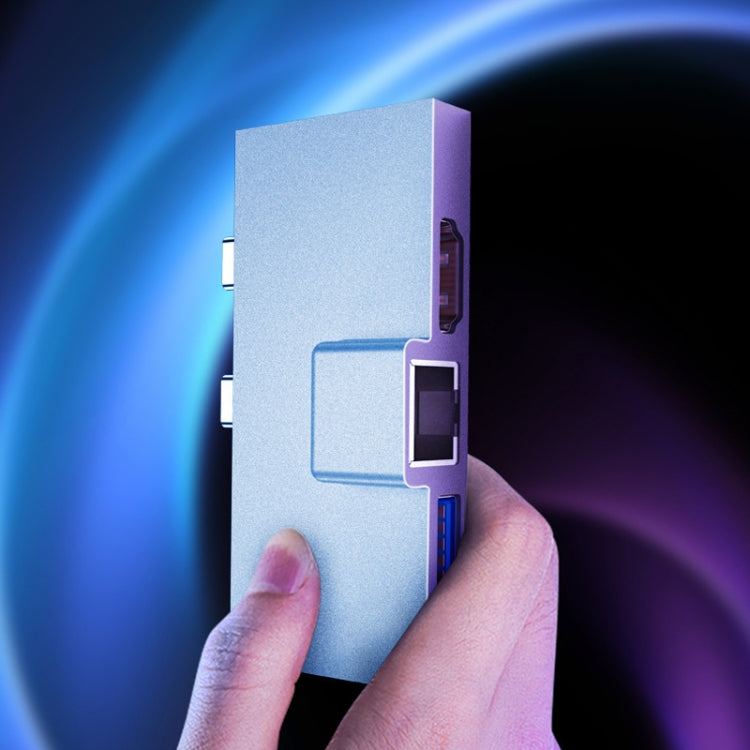 For Surface Pro 8 / 9 / X Dual Type-C Computer Expansion Hub 7 In 1 Docking Station by buy2fix