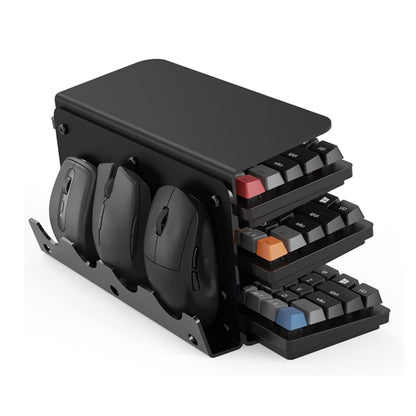 Transparent 3-Layer Acrylic Keyboard Stand Increased Tilt Computer Keyboard Tray(Black) by buy2fix