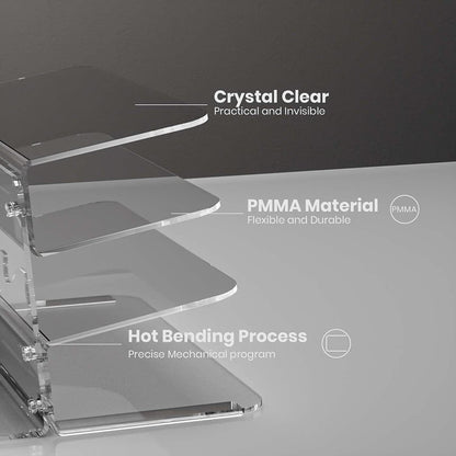 Transparent 3-Layer Acrylic Keyboard Stand Increased Tilt Computer Keyboard Tray(Transparent) by buy2fix