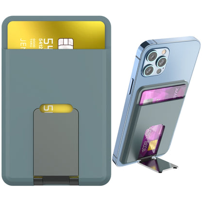 For IPhone 15 AhaStyle PT133-H Phone Magnetic Card Holder Stand Organizer Card Case(Green) - Adhesive Card Holders by AhaStyle | Online Shopping UK | buy2fix