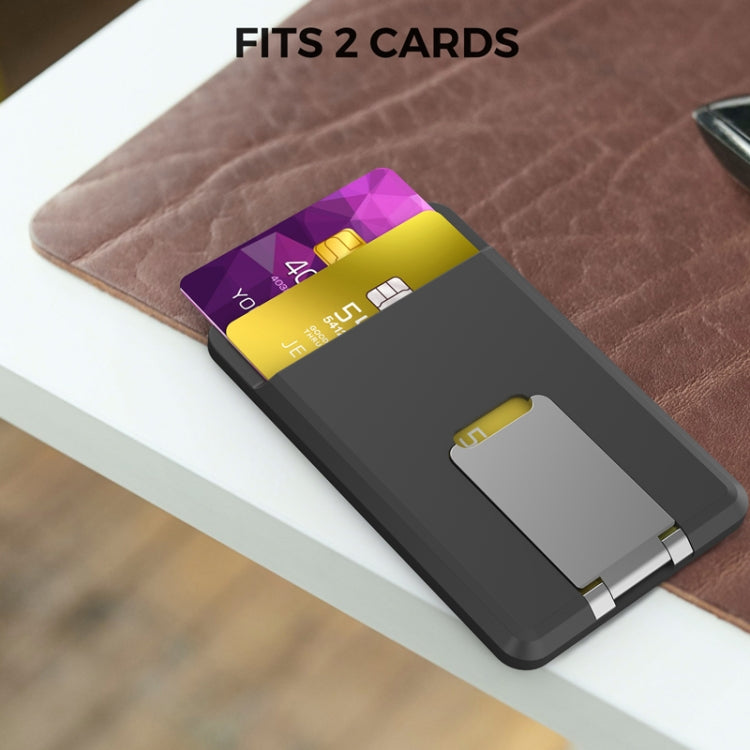 For IPhone 15 AhaStyle PT133-H Phone Magnetic Card Holder Stand Organizer Card Case(Dark Blue) - Adhesive Card Holders by AhaStyle | Online Shopping UK | buy2fix