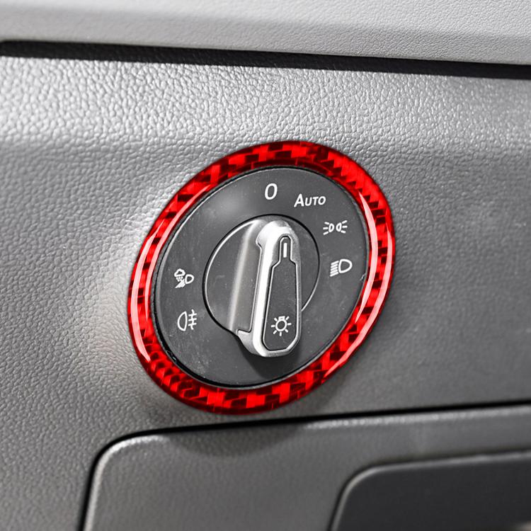 For Volkswagen Sagitar 2019-2023 Left-hand Drive Headlight Switch Decorative Sticker(Red) - Car Interior Mouldings by buy2fix | Online Shopping UK | buy2fix