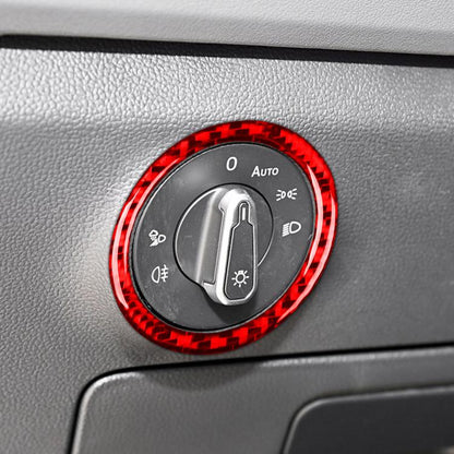 For Volkswagen Sagitar 2019-2023 Left-hand Drive Headlight Switch Decorative Sticker(Red) - Car Interior Mouldings by buy2fix | Online Shopping UK | buy2fix