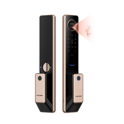 T100A 3D Face Recognition Fingerprint Code Card Digital Door Lock(Rose Gold) by buy2fix