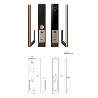 T100A 3D Face Recognition Fingerprint Code Card Digital Door Lock(Rose Gold) by buy2fix