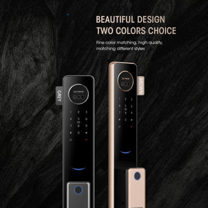 T100A 3D Face Recognition Fingerprint Code Card Digital Door Lock(Rose Gold) by buy2fix