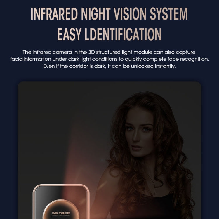 T100A 3D Face Recognition Fingerprint Code Card Digital Door Lock(Space Gray) by buy2fix