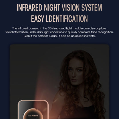 T100A 3D Face Recognition Fingerprint Code Card Digital Door Lock(Space Gray) by buy2fix