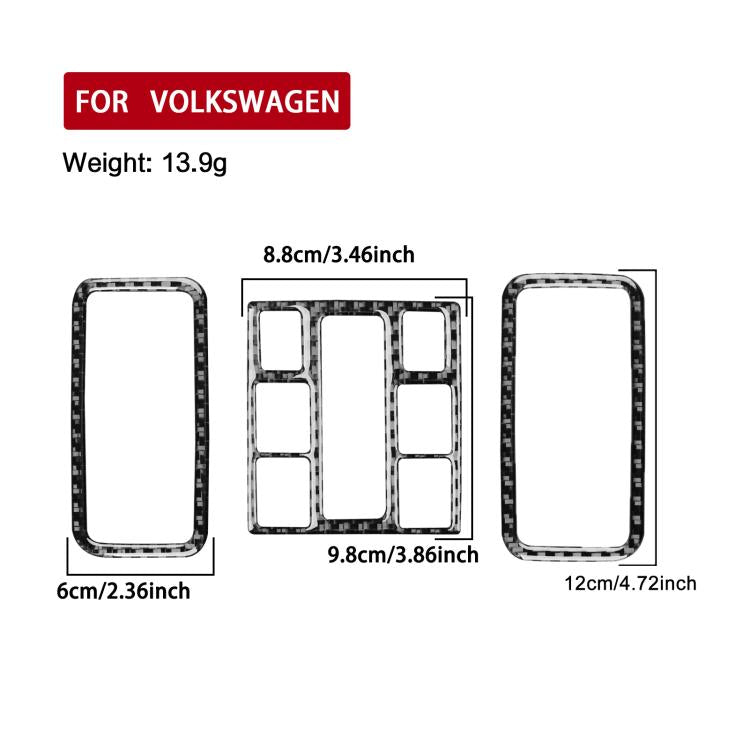 For Volkswagen Sagitar 2019-2023 3pcs /Set Left-hand Drive Reading Light Button Sticker(Red) - Car Interior Mouldings by buy2fix | Online Shopping UK | buy2fix