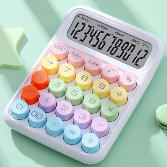 12-Bit Dopamine Flex Keyboard Calculator Candy Color Office Student Calculator(Moonlight White)