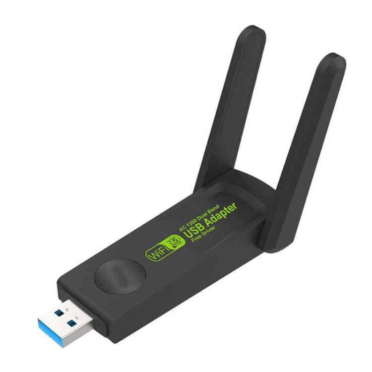 1300Mbps Wireless Network Card Gigabit Dual Band 5G Driverless Computer USB Network Card, Scope: 1300m by buy2fix