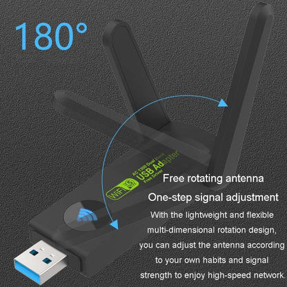 1300Mbps Wireless Network Card Gigabit Dual Band 5G Driverless Computer USB Network Card, Scope: 600m by buy2fix