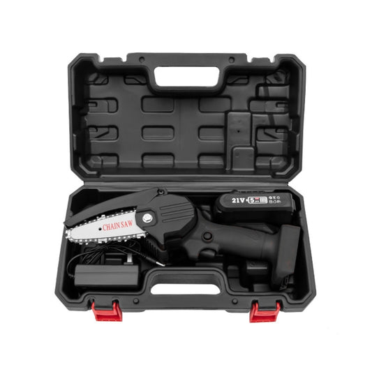 HILDA Rechargeable Cordless Mini Electrical Chain Saw Logging Tools Plastic Package, Model: US Plug With 1 Battery Black - Electric Saws & Accessories by HILDA | Online Shopping UK | buy2fix