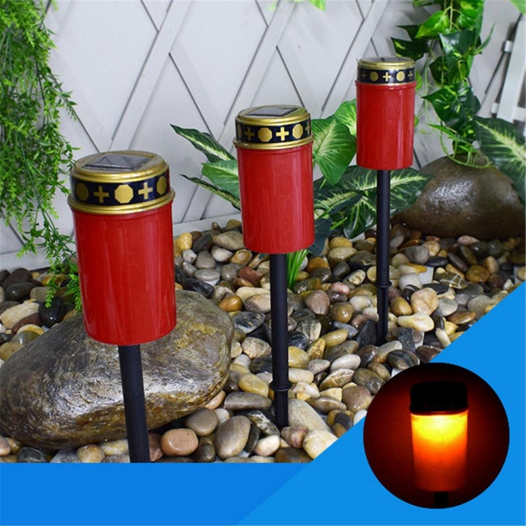 Solar Induction Graves Light Outdoor Waterproof LED Candle Light, Spec: Without Ground Nails Red by buy2fix