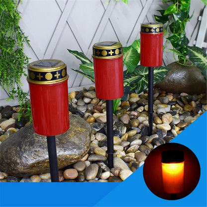 Solar Induction Graves Light Outdoor Waterproof LED Candle Light, Spec: Without Ground Nails Red by buy2fix