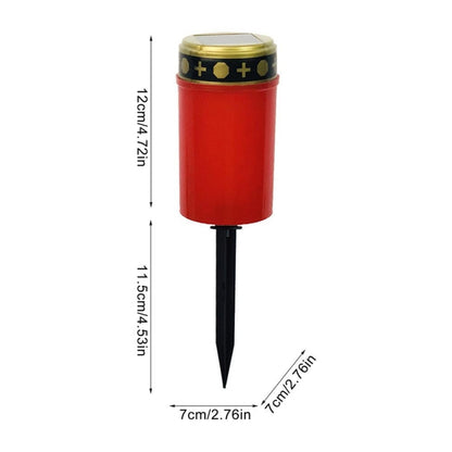 Solar Induction Graves Light Outdoor Waterproof LED Candle Light, Spec: Without Ground Nails Red by buy2fix