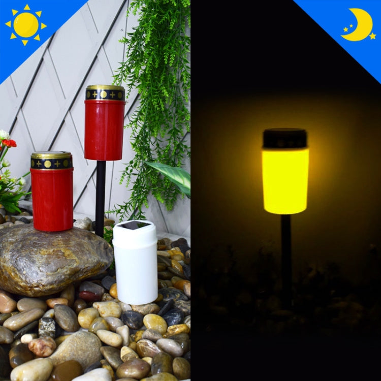 Solar Induction Graves Light Outdoor Waterproof LED Candle Light, Spec: Without Ground Nails Red by buy2fix