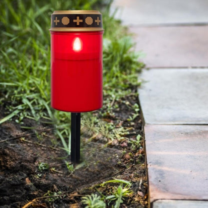 Solar Induction Graves Light Outdoor Waterproof LED Candle Light, Spec: Without Ground Nails Red by buy2fix