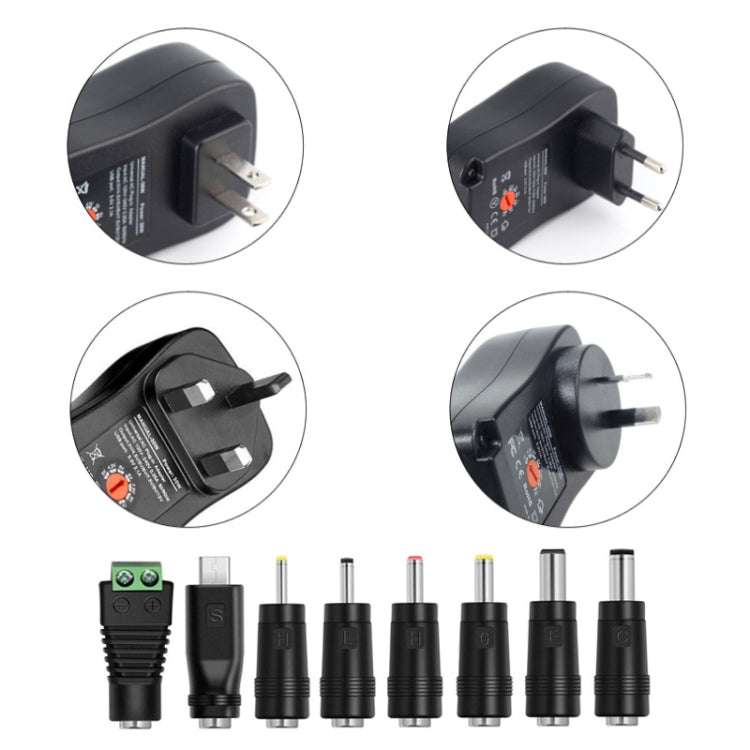 30W USB Interface Adjustable Power Adapter With Power Monitoring LED Light, Specification: AU Plug - Power Supplies by buy2fix | Online Shopping UK | buy2fix