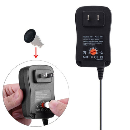 30W USB Interface Adjustable Power Adapter With Power Monitoring LED Light, Specification: AU Plug - Power Supplies by buy2fix | Online Shopping UK | buy2fix